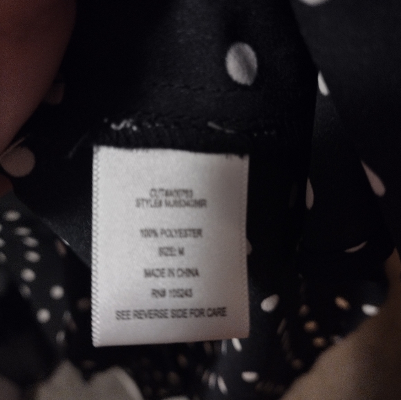 Bobeau Black and White Polka Dot Top - Picture 3 of 5